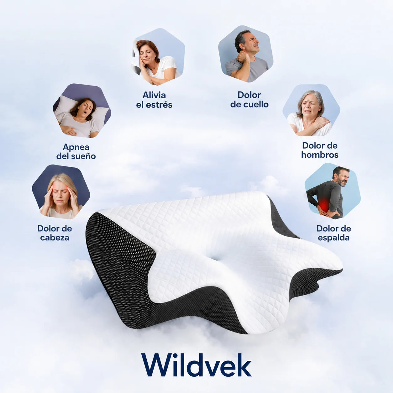 Almohada Cervical Wildvek™ – Alivio Inmediato